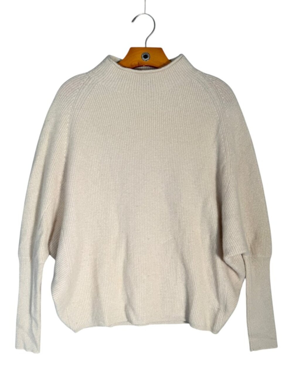 En thread 100% Cashmere Cream Sweater Dolman Sleeve Minimalist M
